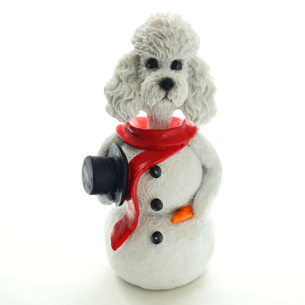 Poodle White Snowman Christmas Decoration