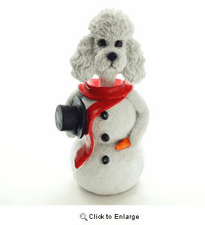 Poodle White Snowman Christmas Decoration