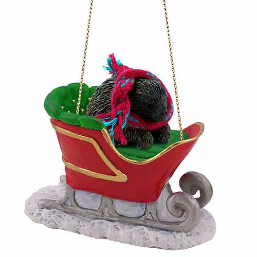 Porcupine Sleigh Ride Christmas Ornament