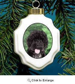 Portuguese Water Dog Christmas Ornament Porcelain