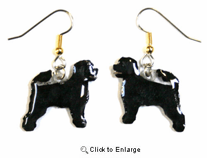Portuguese Water Dog Earrings Hand Painted Acrylic