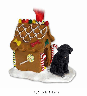 Portuguese Water Dog Gingerbread House Christmas Ornament