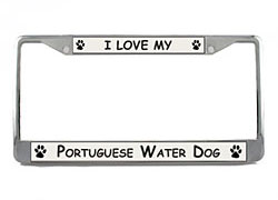 Portuguese Water Dog License Plate Frame