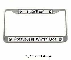 Portuguese Water Dog License Plate Frame