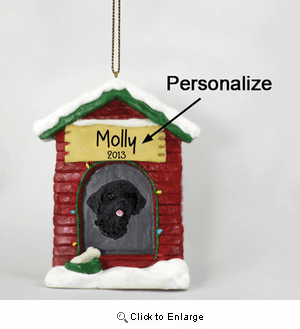 Portuguese Water Dog Personalized Dog House Christmas Ornament