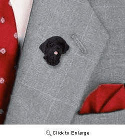 Portuguese Water Dog Pin Hand Painted Resin