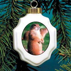 Prairie Dog Christmas Ornament Porcelain