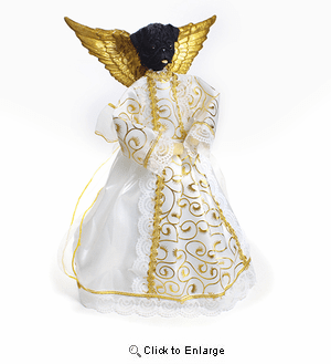 Pug Angel Christmas Tree Topper (Black)