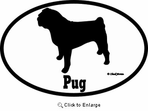 Pug Bumper Sticker Euro