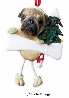 Pug Christmas Tree Ornament - Personalize