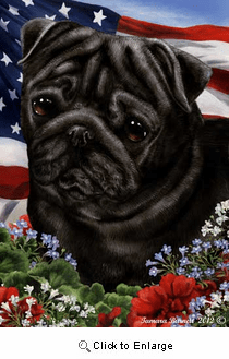 Pug House Flag Black