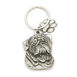 Pug Keychain Pewter