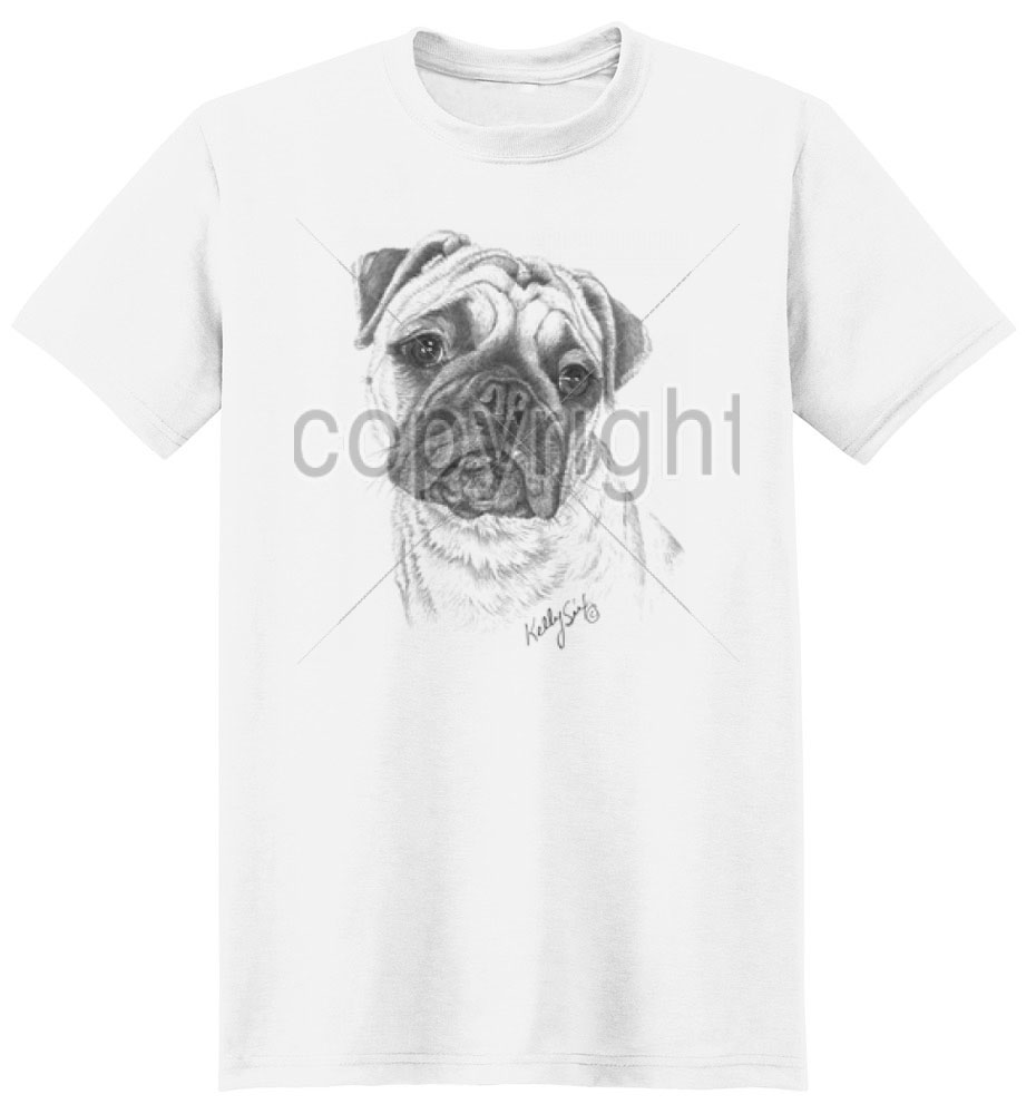 Pug T Shirt by Kelly Six