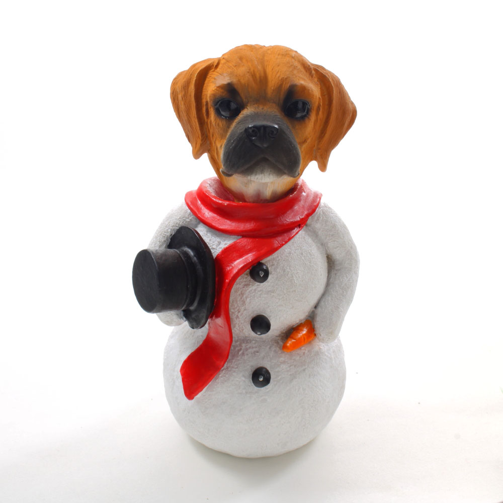 Puggle Brown Snowman Christmas Decoration