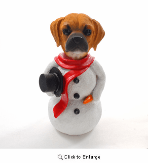 Puggle Brown Snowman Christmas Decoration