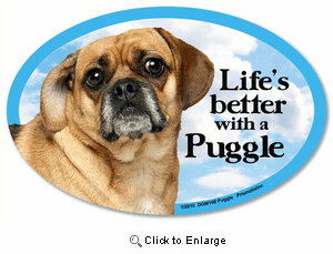 Puggle Car Magnet - Life's Better