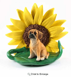 Puggle Sunflower Figurine