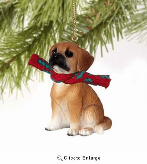 Puggle Tiny One Christmas Ornament Brown
