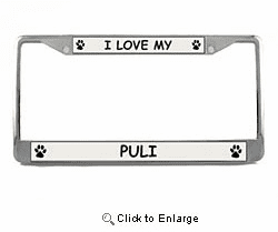 Puli License Plate Frame