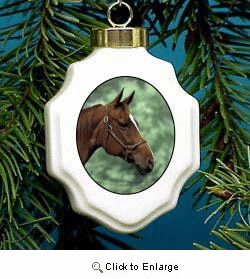 Quarter Horse Christmas Ornament Porcelain