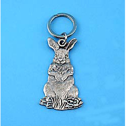 Rabbit Pewter Keychain