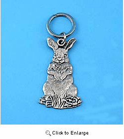 Rabbit Pewter Keychain