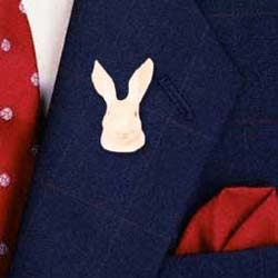 Rabbit Pin Hand Painted Resin