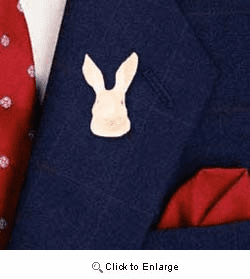 Rabbit Pin Hand Painted Resin
