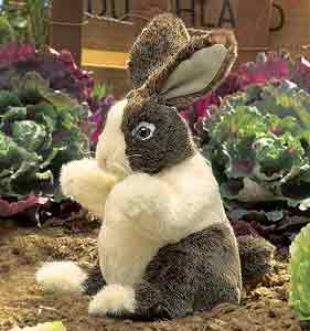 Folkmanis Baby Dutch Rabbit Hand Puppet Plush 10