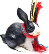 Rabbit Tiny One Christmas Ornament Black-White