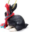 Rabbit Tiny One Christmas Ornament Black-White