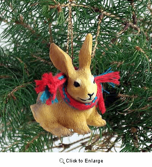 Rabbit Tiny One Christmas Ornament Brown