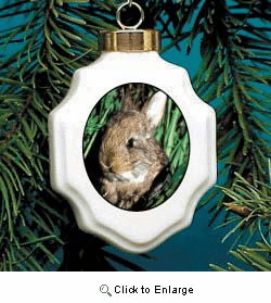 Rabbits Christmas Ornament Porcelain