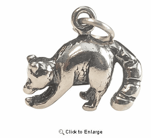 Raccoon Sterling Silver Charm