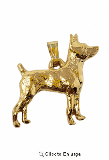 Rat Terrier 24K Gold Plated Pendant
