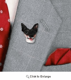 Rat Terrier Pin Hand Painted Resin