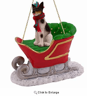 Rat Terrier Sleigh Ride Christmas Ornament