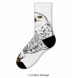 Realistic Snowy Owl Socks