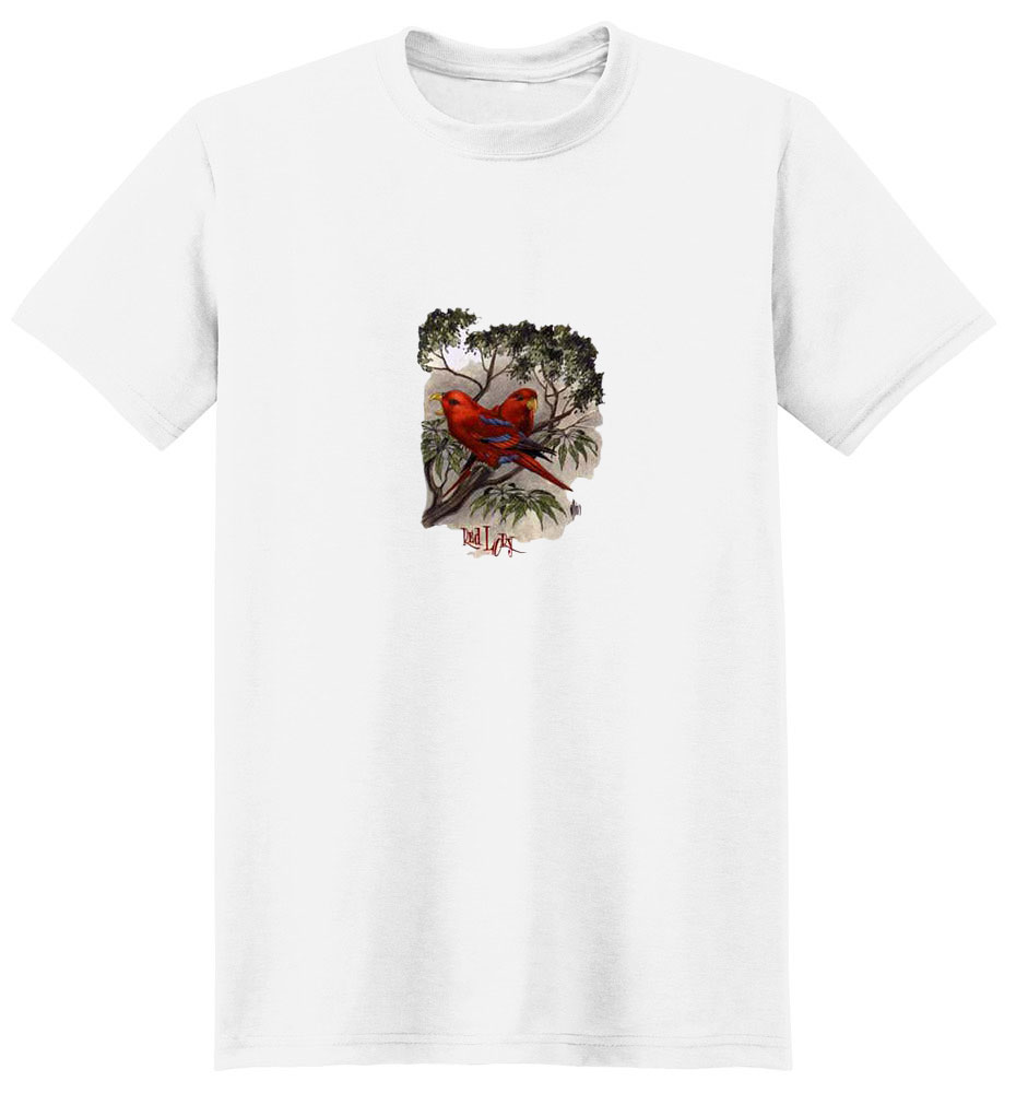 Red Lory Parrot T-Shirt - Perched