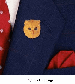 Red Persian Cat Pin Hand Painted Resin