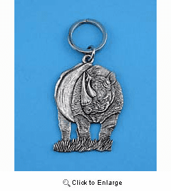 Rhinoceros Pewter Keychain