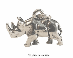 Rhinoceros Sterling Silver Charm