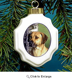 Rhodesian Ridgeback Christmas Ornament Porcelain