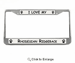 Rhodesian Ridgeback License Plate Frame
