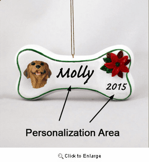 Rhodesian Ridgeback Personalized Dog Bone Christmas Ornament