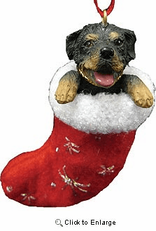 Rottweiler Christmas Stocking Ornament