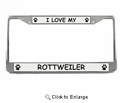 Rottweiler License Plate Frame