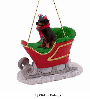 Rottweiler Sleigh Ride Christmas Ornament