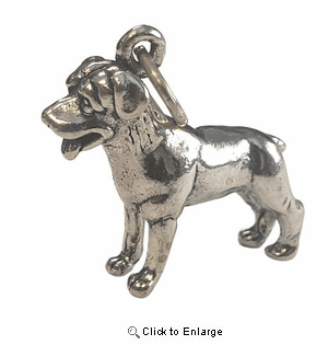 Rottweiler Sterling Silver Charm