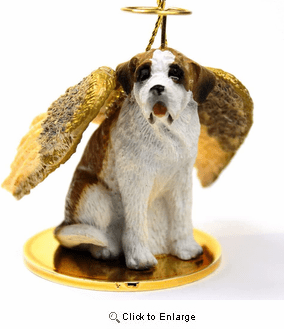 Saint Bernard Angel Ornament Smooth Coat